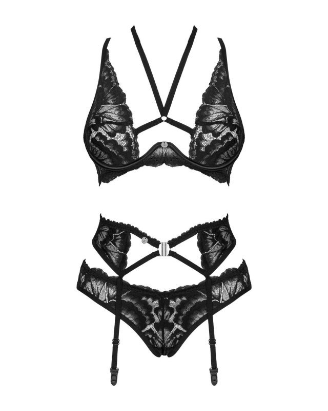 Obsessive Alessya komplet 3-częściowy czarny M/L