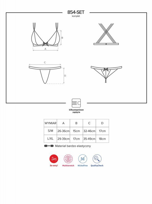 Obsessive 854-SET-1 komplet 2-częściowy L/XL