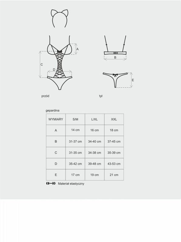 Obsessive kostium Gepardina gepardzica 3-częściowy L/XL