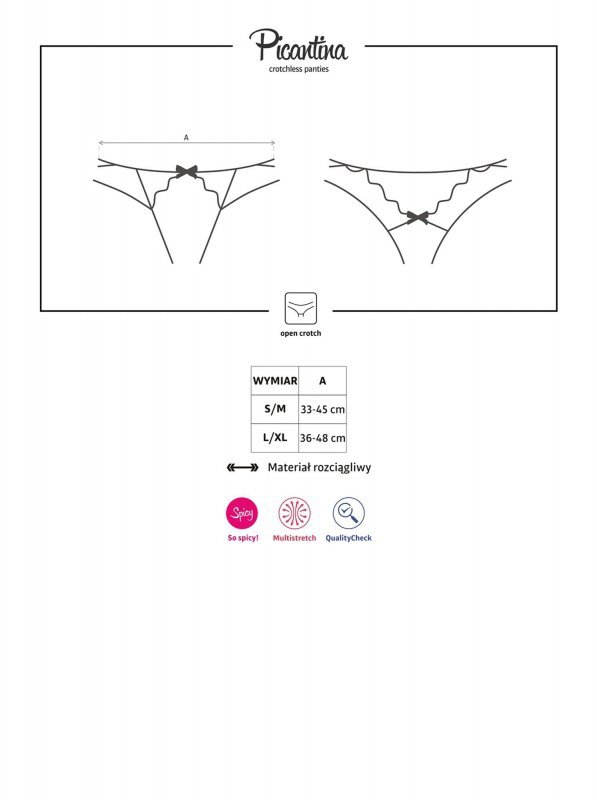 Obsessive Picantina stringi otwarte L/XL