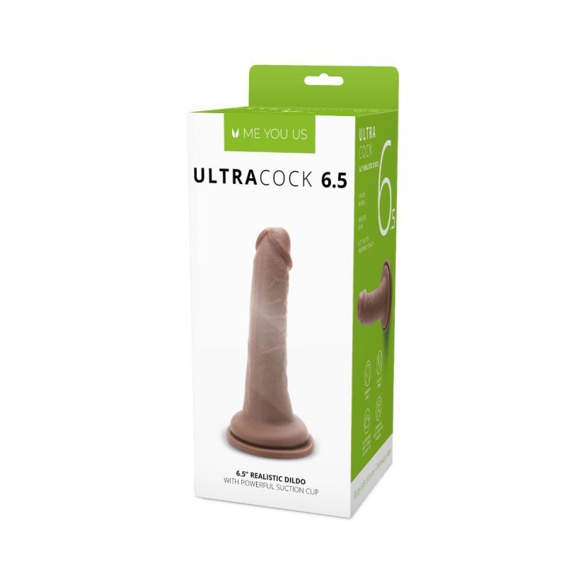 Karmelowy penis dildo na przyssawce bez jąder  16.5 cm