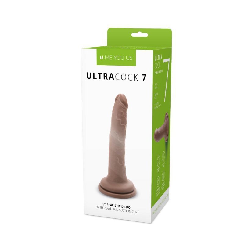 Karmelowy penis dildo na przyssawce bez jąder  17,8 cm