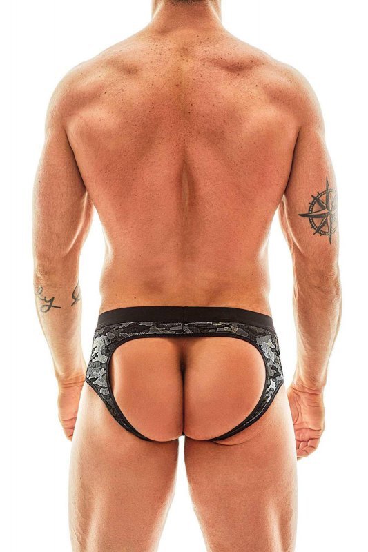 Męskie seksowne jockstrapy bokserki khaki ciemne Electro jock bikini M