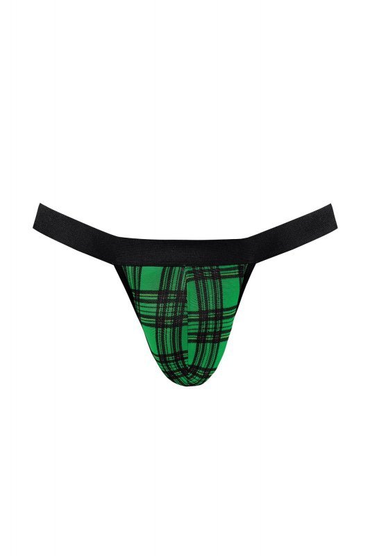 Sexy majtki męskie jockstrapy zielona krata Magic jock strap L