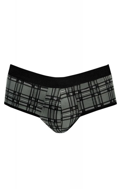 Męskie jockstrapy odkryte pośladki bokserki szara krata Balance jock strap XXL