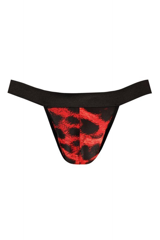 Męskie jockstrapy majtki czerwona panterka Savage jock strap M