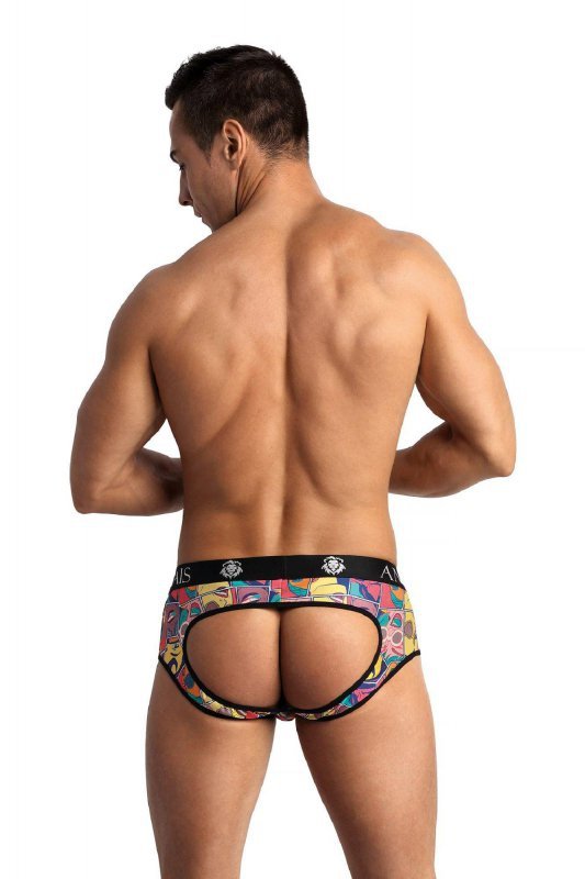 Męskie jockstrapy majtki odkryte pośladki Comics jock bikini M