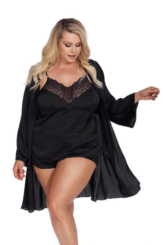 Laura black robe L+ (czarny szlafrok)