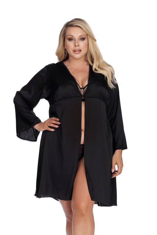 Laura black robe XL+ (czarny szlafrok)
