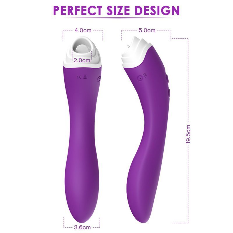 Wibrator stymulator łechtaczki z języczkiem fioletowy