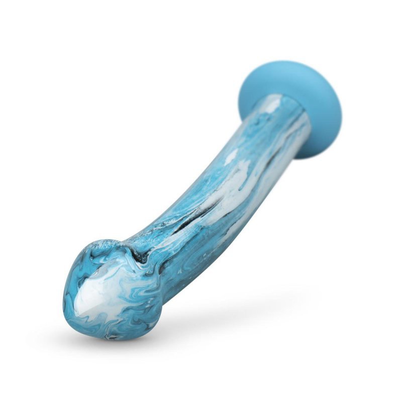 Szklane dildo gładkie analno waginalne 17 cm