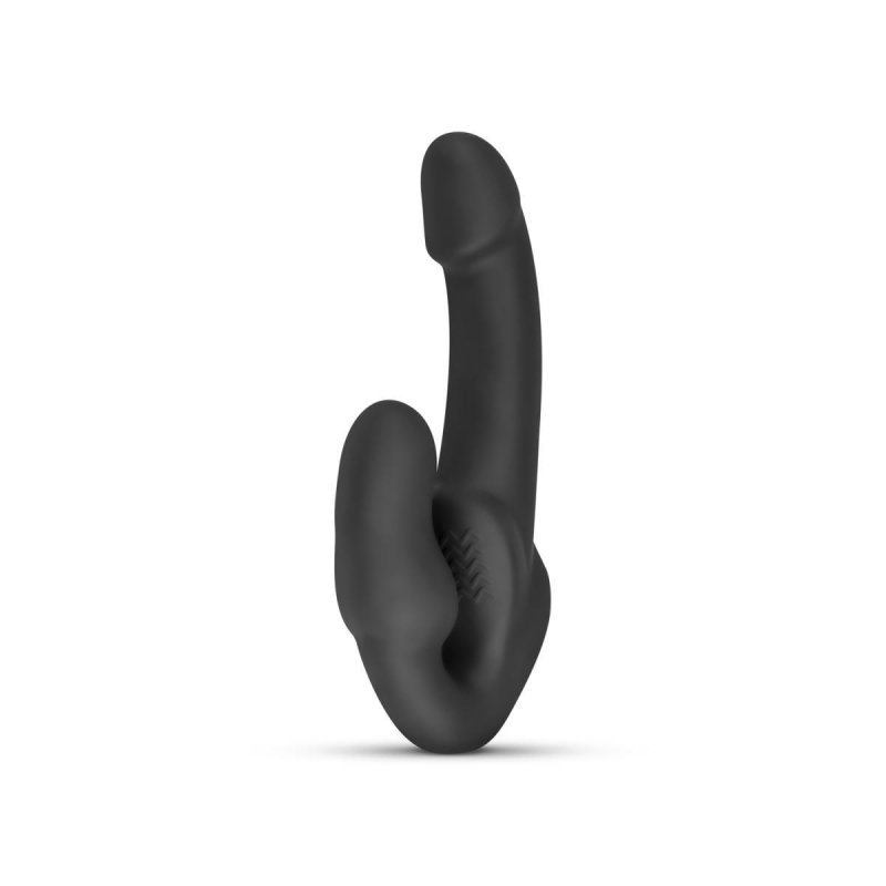 Dopochwowy Strapon podwójne dildo dla lesbijek czarny penis 22 cm