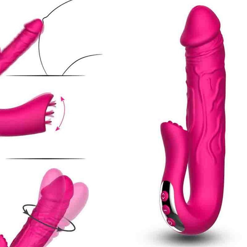 Realistyczne wibrujące dildo masażer łechtaczki mega orgazm