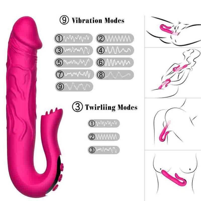 Realistyczne wibrujące dildo masażer łechtaczki mega orgazm