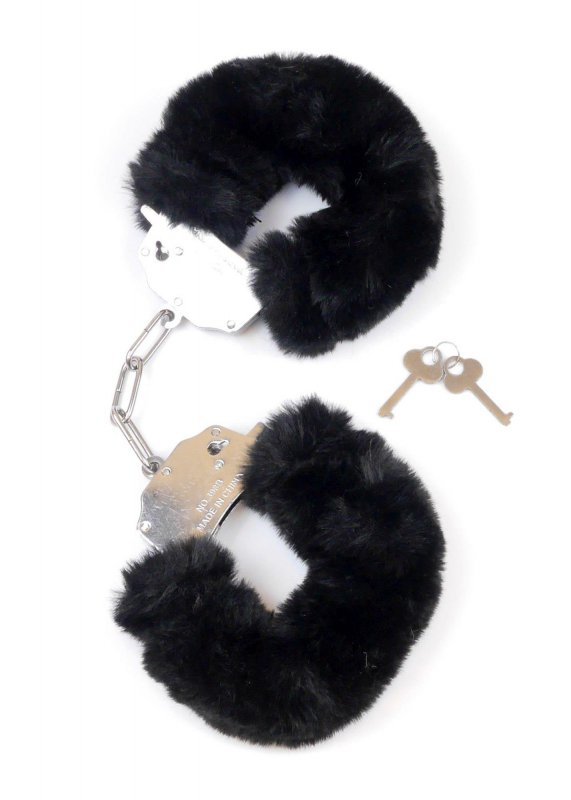 Kajdanki czarne  Fetish B - Series- Furry Cuffs Black 