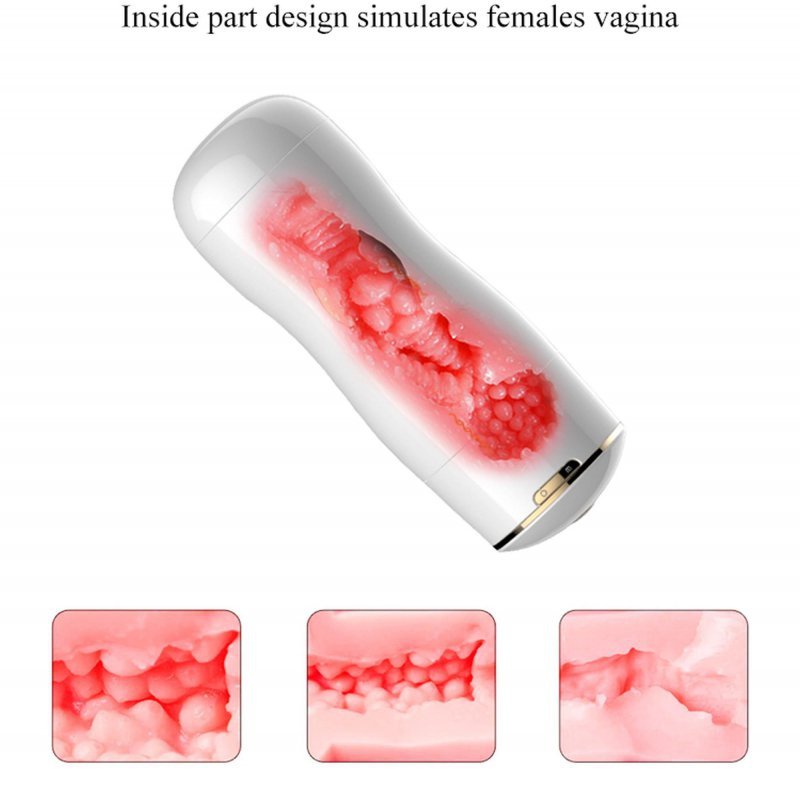Biały dwustronny mocny masturbator dla panów z przyssawką