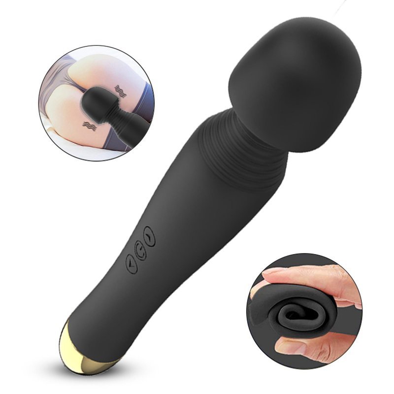 Stymulator silicone massager black usb 6 vibration