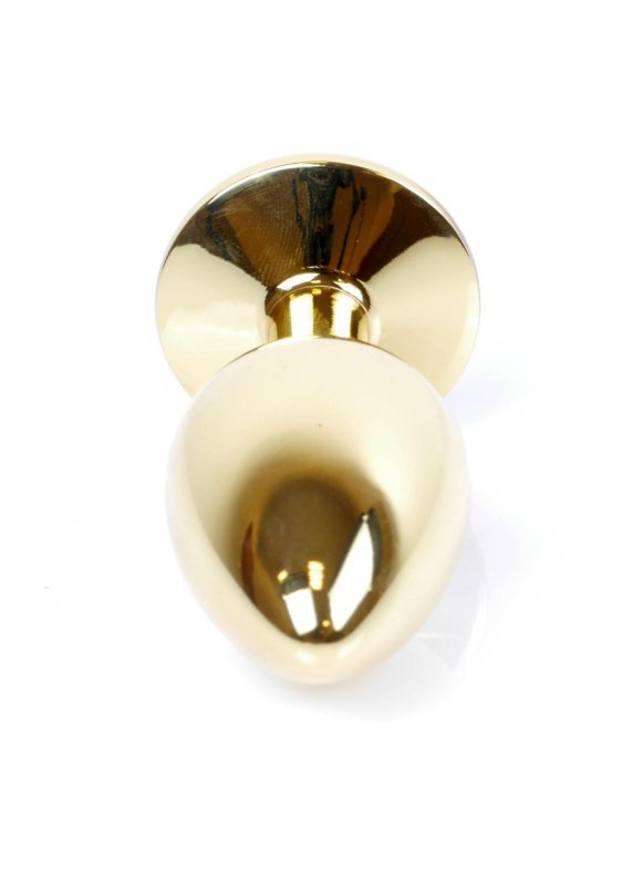 Złoty korek analny z diamentem Jewellery Gold PLUG- Red