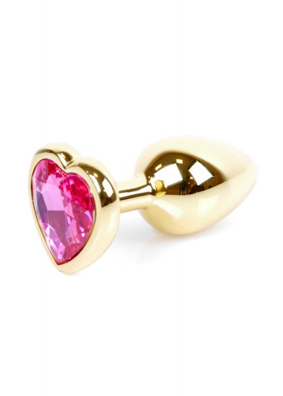 Korek analny z kryształem Jewellery Gold  Heart PLUG- Pink