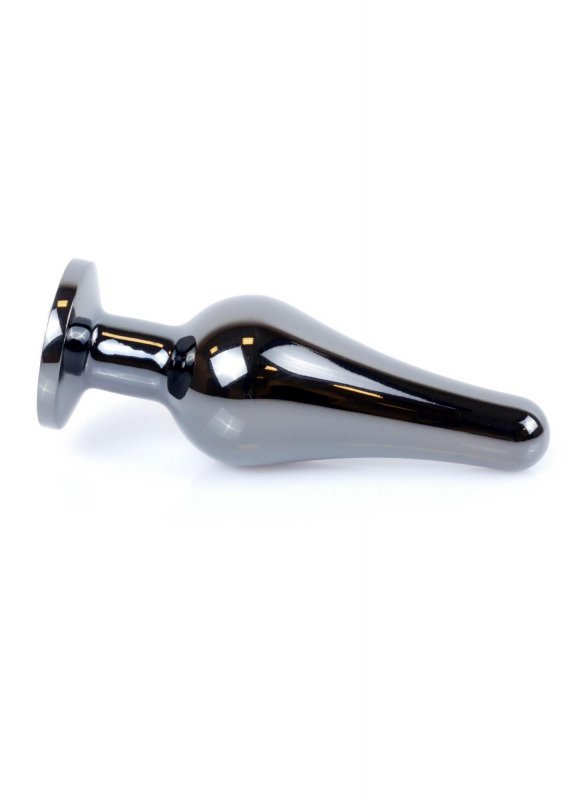 Korek analny z diamentem Jewellery Dark Silver BUTT PLUG- Clear
