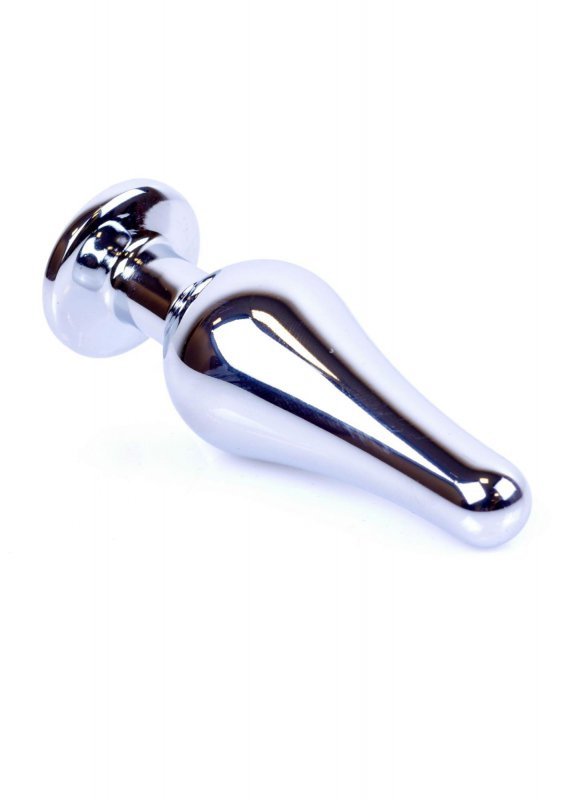 Korek analny z kryształem Jewellery Silver BUTT PLUG- Purple