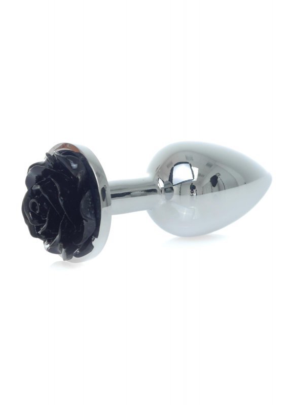 Plug jewellery silver plug rose- black