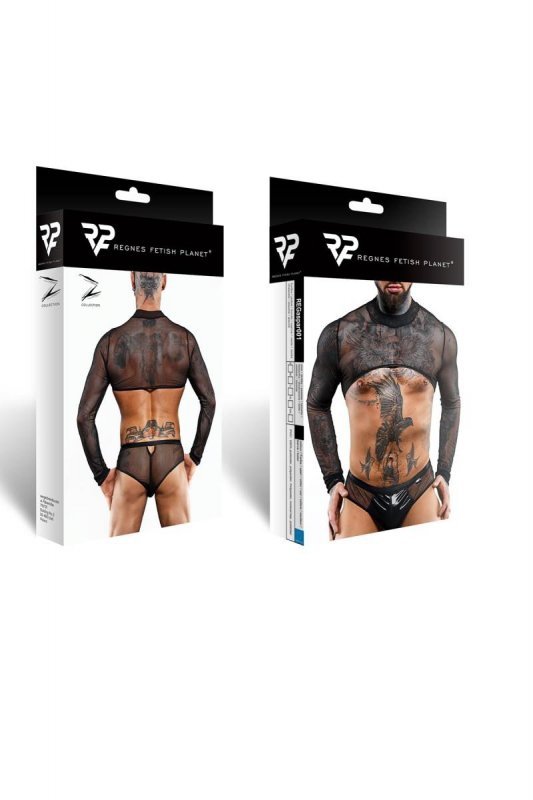 Męski krótki top chippendales z długimi rękawami - S