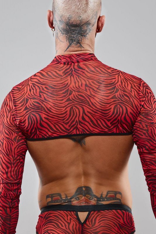 Męski krótki top chippendales z długimi rękawami - XL