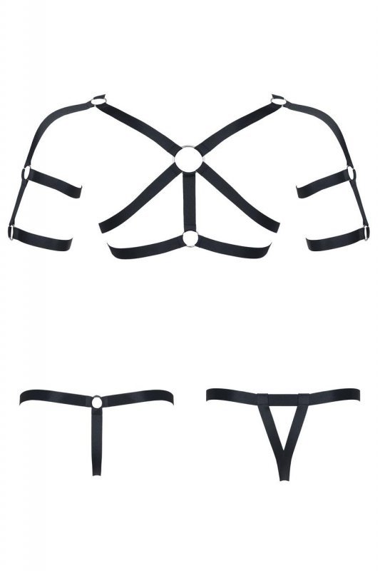 Męski komplet z gumy: t-shirt z ozdobami z tyłu i przodu, 2 pack stringi L/XL