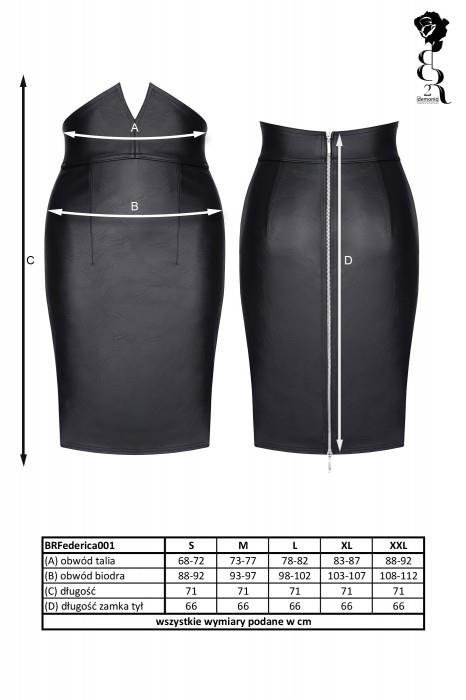 Bielizna - Brfederica001 spódnica czarna rozmiar S