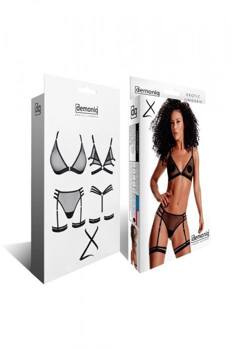 Bielizna LadyX Adora XXL  - biustonosz, stringi, podwiązki