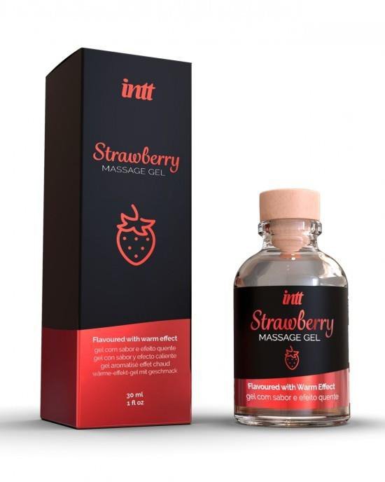 Rozgrzewający żel do masażu truskawkowy 30 ml