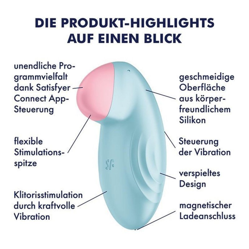 Stymulator łechtaczki Satisfyer Lay-On Tropical Tip błękitny