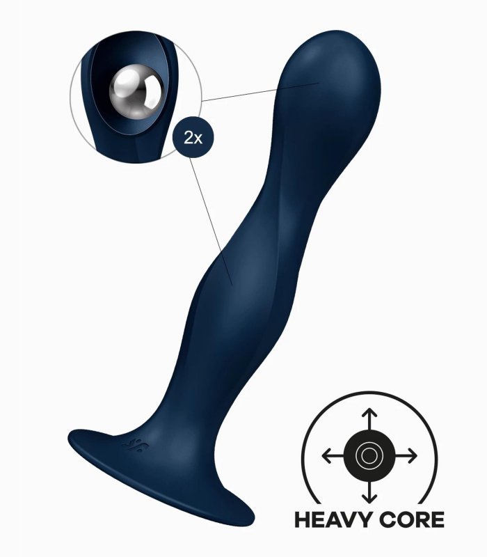 Wibrator anal Satisfyer Double Ball-R granatowy