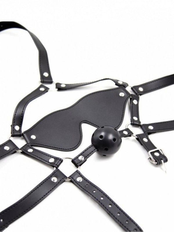 Maska na twarz i knebel do ust eye mask with ball gag