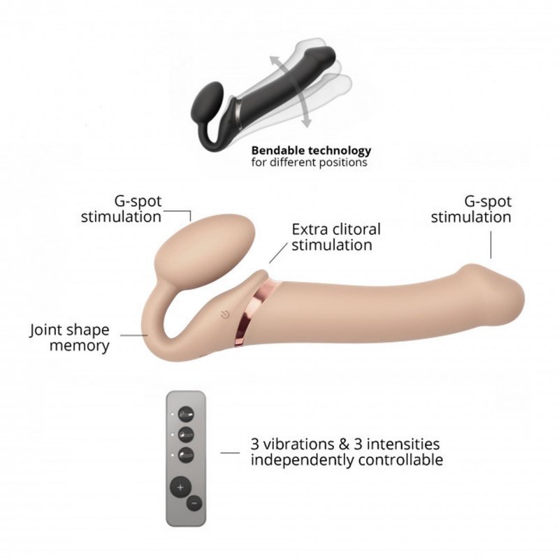 Vibrating Strapon - L - vanilla