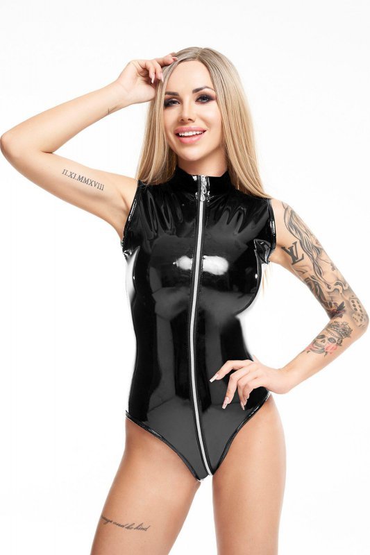 Seksowne body z suwakiem czarne S