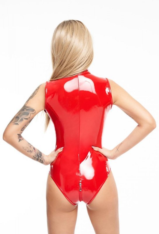 Czerwone body bielizna erotyczna lack jak lateks M