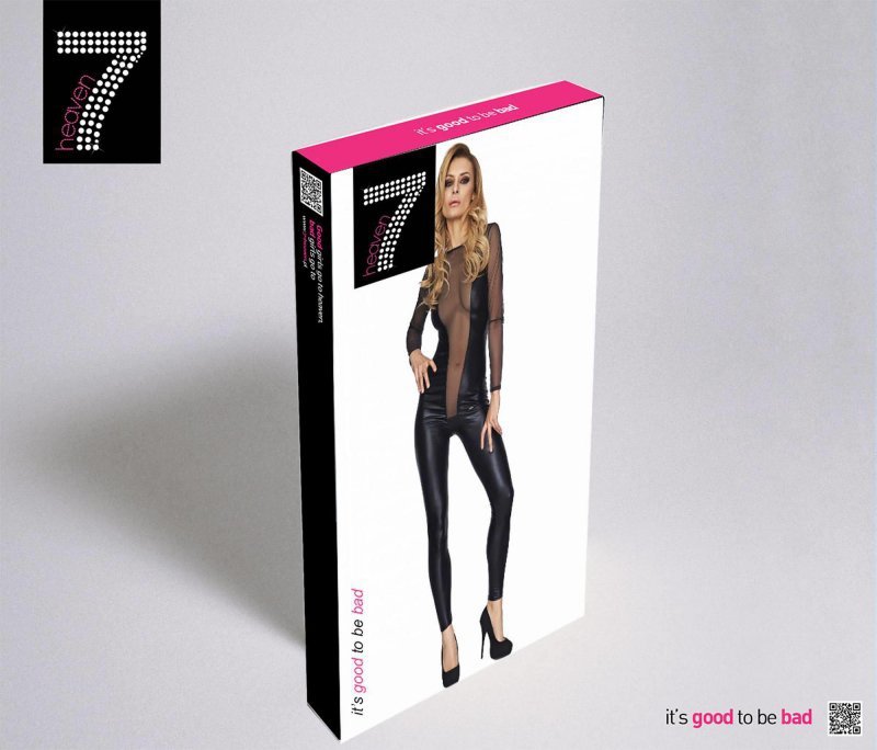 Błyszczący bodystocking z siatką Molina L/XL