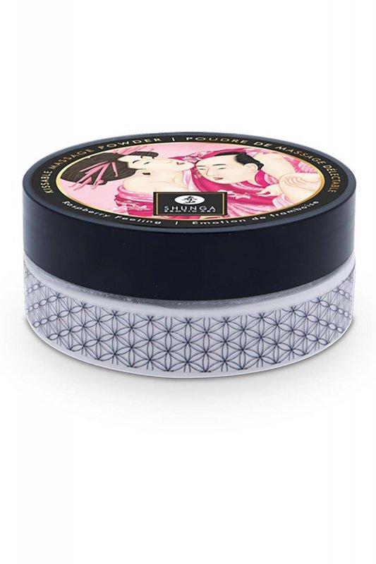 Malinowy puder do seksu ciała podniecający + piórko Body Powder