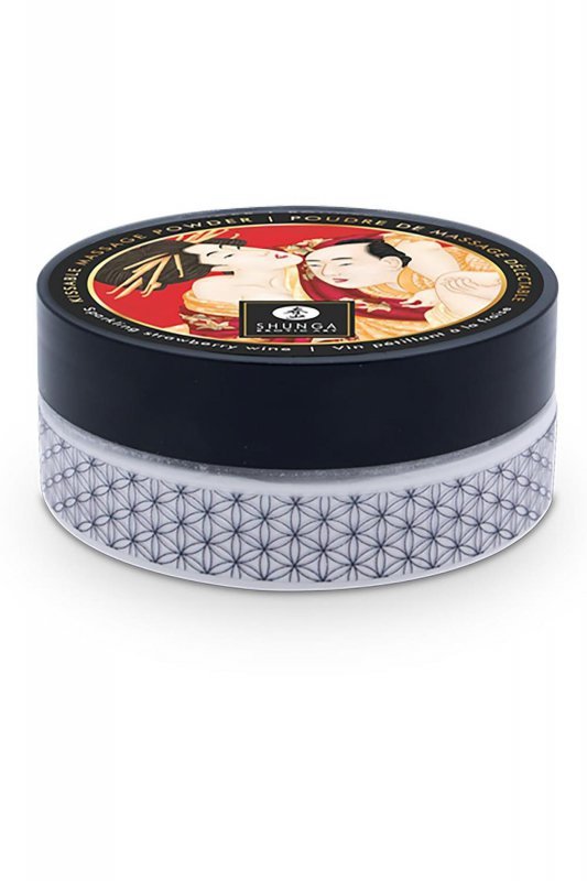 Truskawkowy puder do seksu ciała podniecający + piórko Body Powder