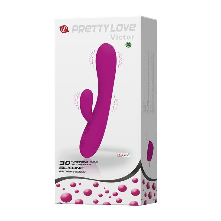 Wibrator z masażerem łechtaczki Pretty Love Victor 30 funkcji 