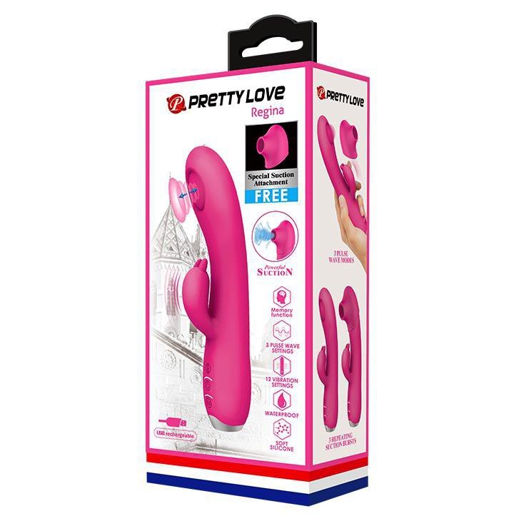 Pulsujący wibrator z króliczkiem Pretty Love Regina Pink