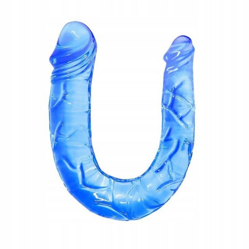 Analno - waginalne podwójne dildo niebieskie