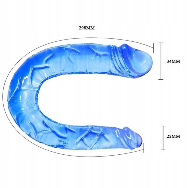 Analno - waginalne podwójne dildo niebieskie