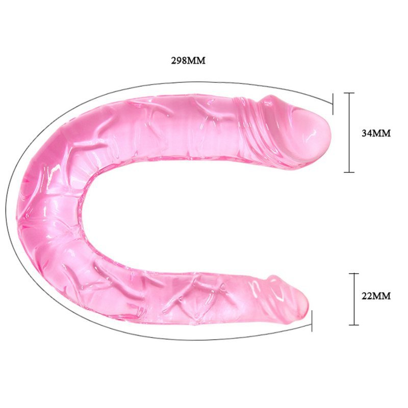 Analno - waginalne podwójne dildo różowe