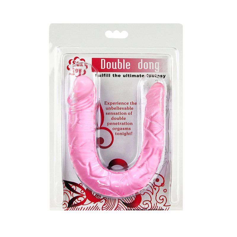 Analno - waginalne podwójne dildo różowe
