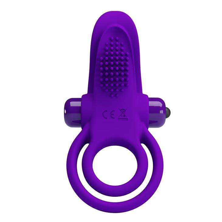 Wibrujący pierścień erekcyjny z masażerem Pretty Love Vibrant Penis Ring fiolet