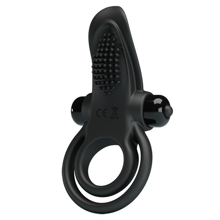 Wibrujący pierścień erekcyjny z masażerem Pretty Love Vibrant Penis Ring czarny