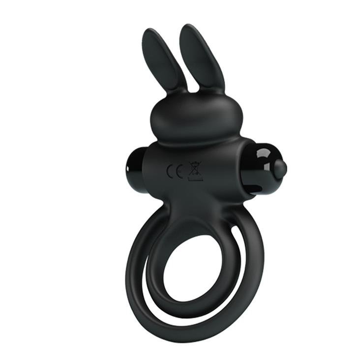 Wibrujący pierścień erekcyjny z króliczkiem Pretty Love Vibrant Penis Ring III czarny